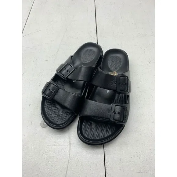Sandals ( Size 11) Black Unbranded Slip-On Black Slides Sandals Adjustable Strap Child Size 11  main image 2